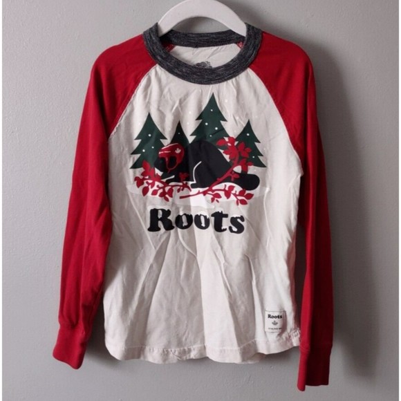 Roots Other - Roots Kids Long Sleeve T-Shirt Christmas Holiday Top Boys Girls Small 5-6 Years